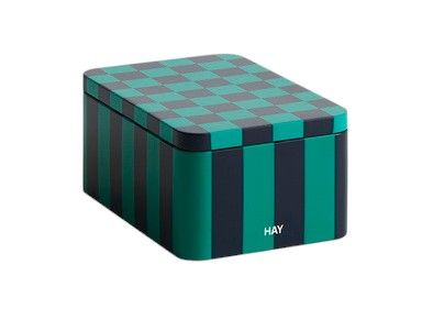 Kleine groene en donkerblauwe blikken opbergdoos van Hay